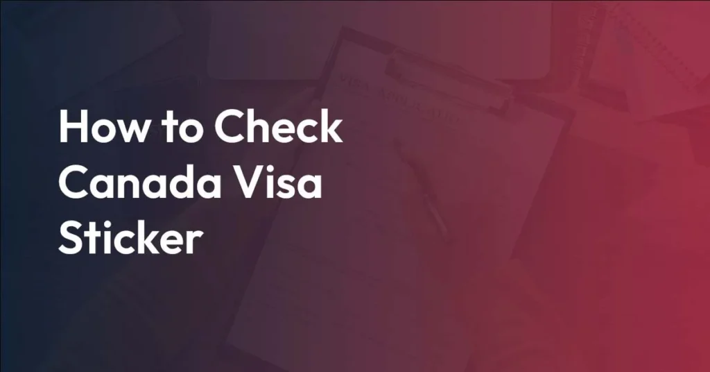 check canada visa sticker